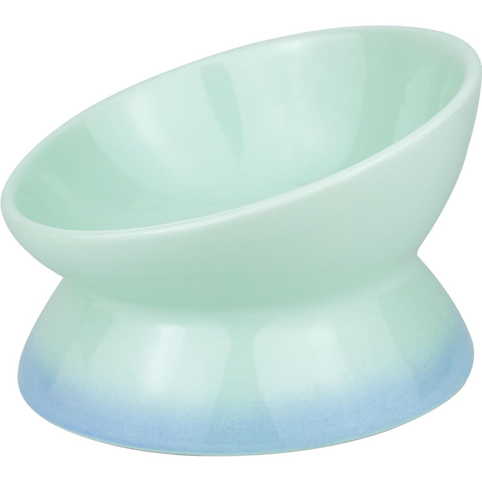 Підвищений годівниця для котів та собак Busnos, керамічний, жовтий, 15.5x15.5x11 см