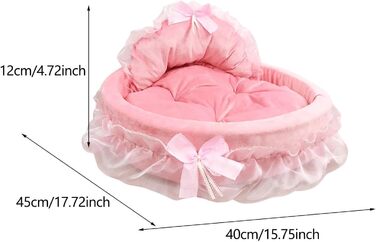 Крісло-лежанка для собак та котів Pistro Rosa Prinzessin - зручне, знімне, з антиковзною основою та мереживом