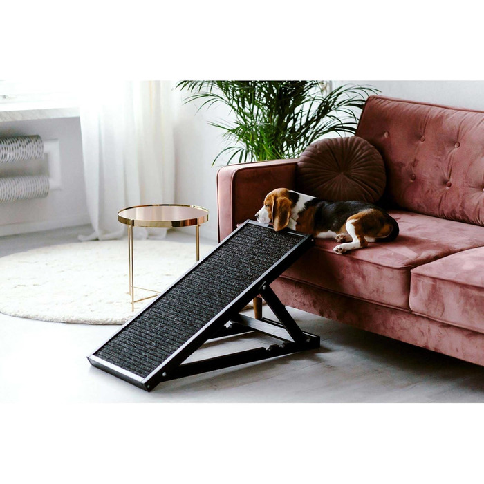 Рампа для собак і котів, пандус для собак, регульована авторампа з дерева, чорного кольору