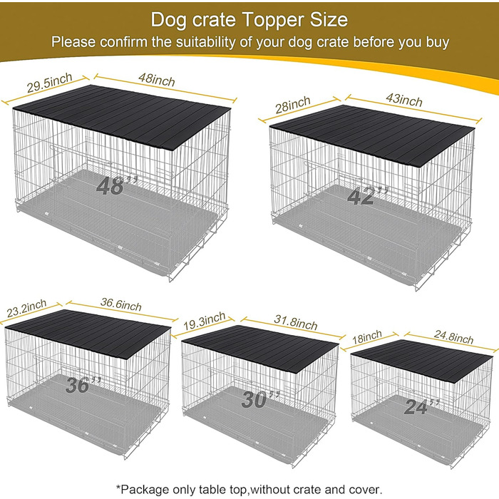 Алюмінієвий накладний лежак для собаки на переноску 91.4 см, складний, декоративний, для лежака/переноски для собак, чорний