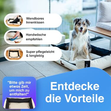 Ліжко для собак - міцне, для великих та маленьких собак, цуценят та літніх тварин. Зручне, м'яке, різних кольорів (M, пісочний)