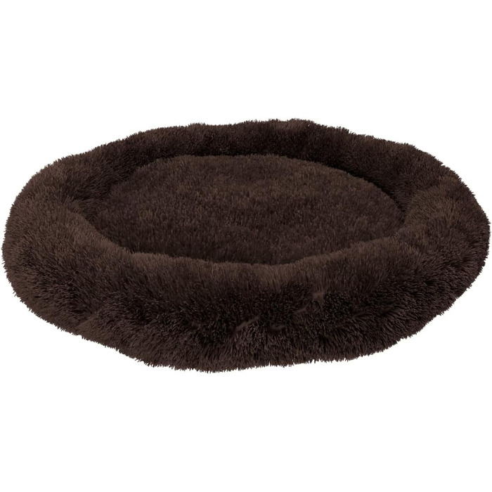 BENNO® Hundebett BALU - Кругле ліжко для собак 70x70x16 см, коричневе, з підстилкою, антиковзаюче, з іграшкою, миється
