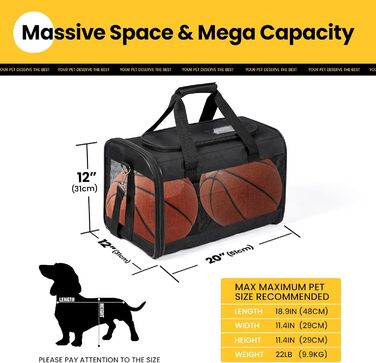 Транспортна переноска для котів та собак Conlun, чорна, L, складана, для подорожей, до 7 кг