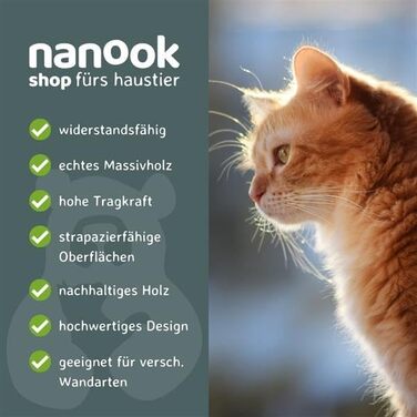 Стіна для лазіння котів nanook XL – набір із 3 сходинок, настінний когтеточка для котів, сходи для лазіння, дерев'яний комплекс