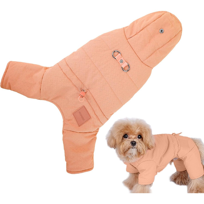 Зимовий одяг для собак: тепла куртка-худі для маленьких собак, 2XL, оранжева | Зручні зимові куртки для собак