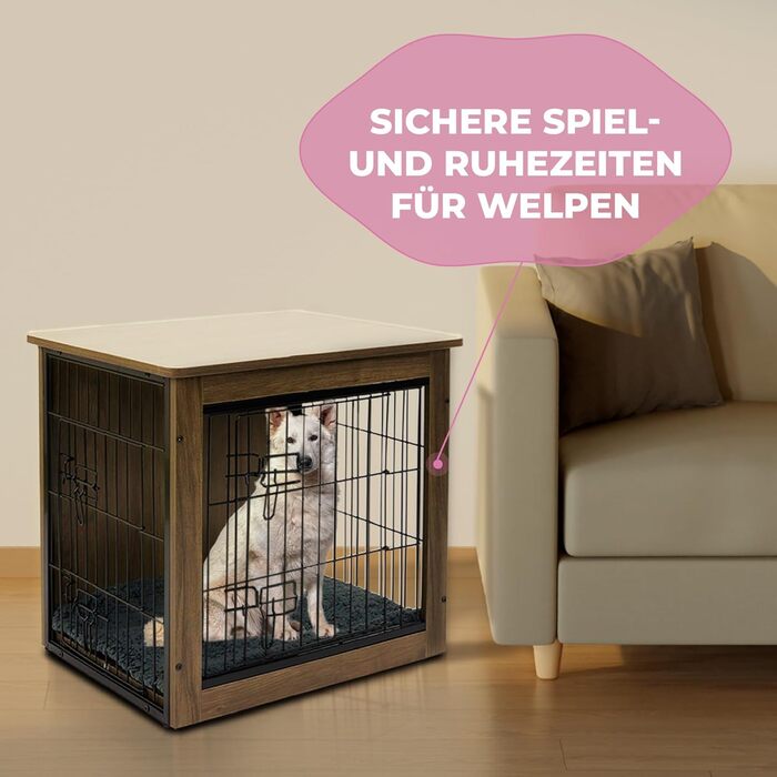 MaxxPet клітка для собак, металева, для малих порід, чорна, з двома дверима, 69x51x60 см, для дому