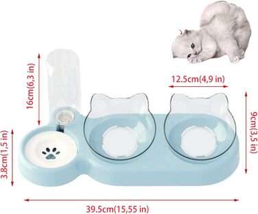 Автоматичний поїльник для котів та собак | Набір мисок з водопоїнням | Безпечний, знімний, BPA-Free (Блакитний)