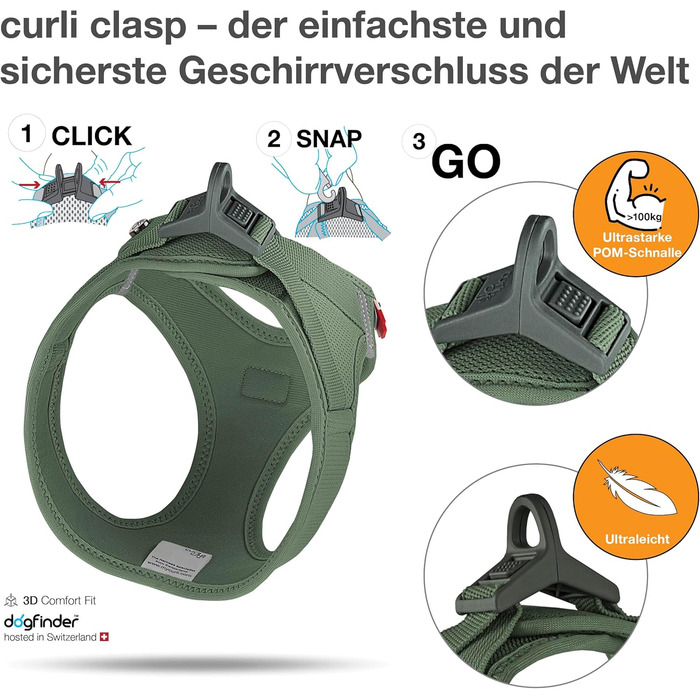 Шлея-жилет curli Clasp Air-Mesh, мох, розмір XL, для собак