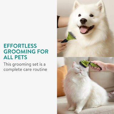 Набір для догляду за домашніми тваринами Navaris Premium (6 шт.) - щітка для котів та собак, точилка для кігтів для собак та котів