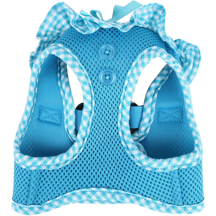 Шлейка для собак Puppia Vivien West - регульована, м'яка, в клітинку (Himmelblau, XS)