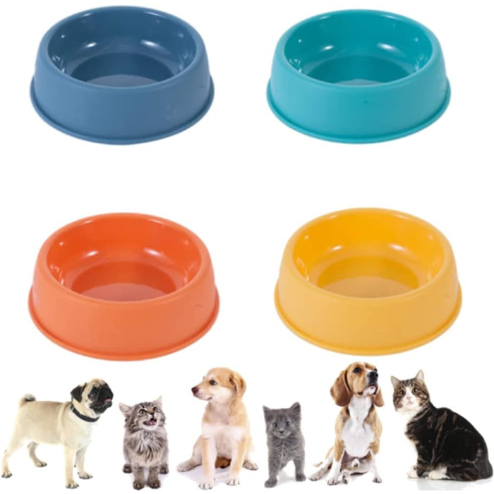 Набір мисок для котів (4 шт.) з пластику, для котів та дрібних тварин