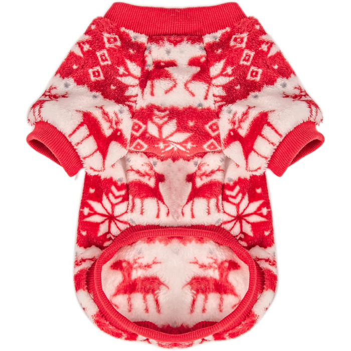 Теплий пуловер для собак та котів, 3 шт. в наборі, для дівчаток та хлопчиків, зимовий халат-сорочка (Рожевий, Бузковий, Рожево-червоний, X-Large, Різдвяний червоний)