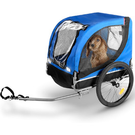 Причіп для велосипеда з захистом від дощу, для собак до 40 кг, складання, блакитний