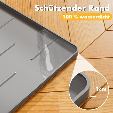 Килимок під лоток для котів Pieviev Katzenklo Matte, 86x56 см, сірий, вологостійкий, неслизький