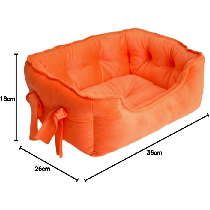 Клітка-лежанка для собак та котів, лежанка для домашніх тварин, м'яка, прямокутна, тепла (Помаранчевий, 48*38*18 см)