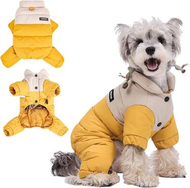 PETCUTE Зимова куртка для собак - водонепроникна, тепла, жовта (XL)