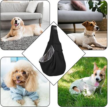 Сумка-переноска для собак та котів, чорна, для прогулянок та подорожей, з регульованим ременем