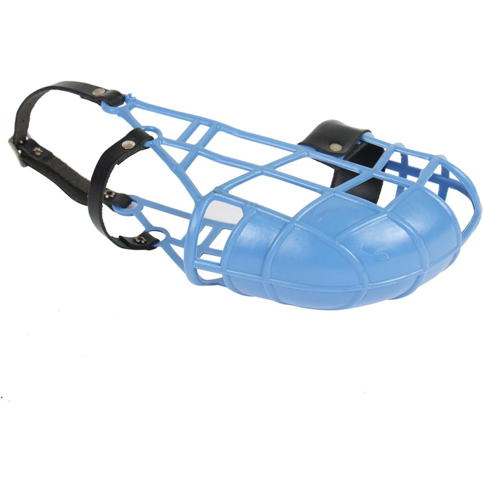 Нашийник-маска для грейхаундів (101) - легкий, дихаючий, безпечний, для прогулянок, до ветеринара, захист від отруєння, міцний, блакитний