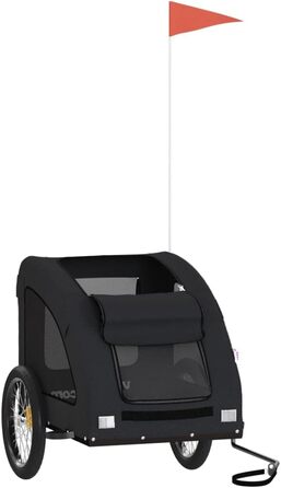 Причіп для велосипеда, переноска для собак, чорний, Oxford-тканина та метал, 93968