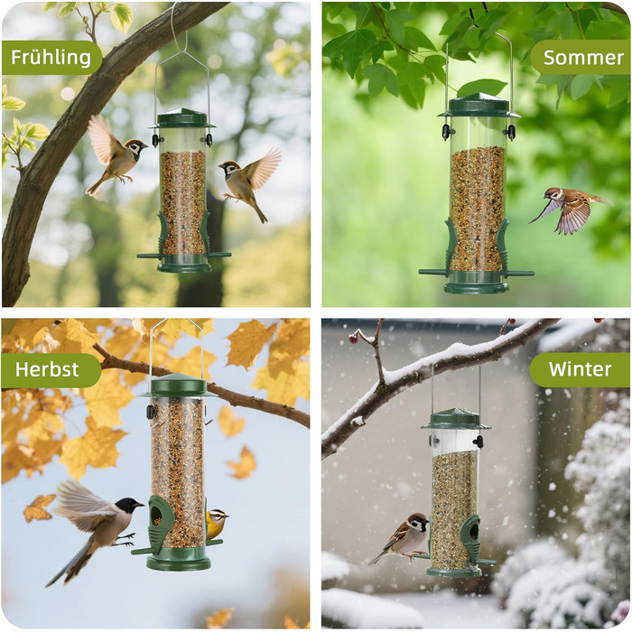 Годівниця для птахів Mixxidea з нержавіючої сталі, для саду та двору, 2 шт. (зелена)