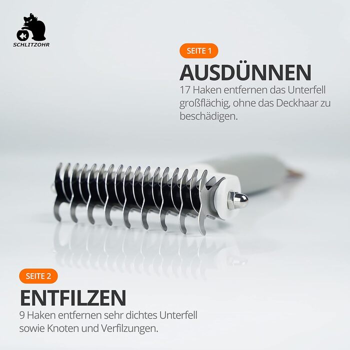 Підшерсткова щітка Cookie для собак, котів та коней | Для короткої та середньої шерсті | Видаляє підшерсток та запобігає утворенню ковтунів