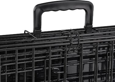 Клітка для собак Relaxdays, для дому та автомобіля, HBT: 87 x 122 x 80 см, складана собача будка з дном, 2 двері, ручка, сталь, чорна L 80 x B 122 x H 87 см