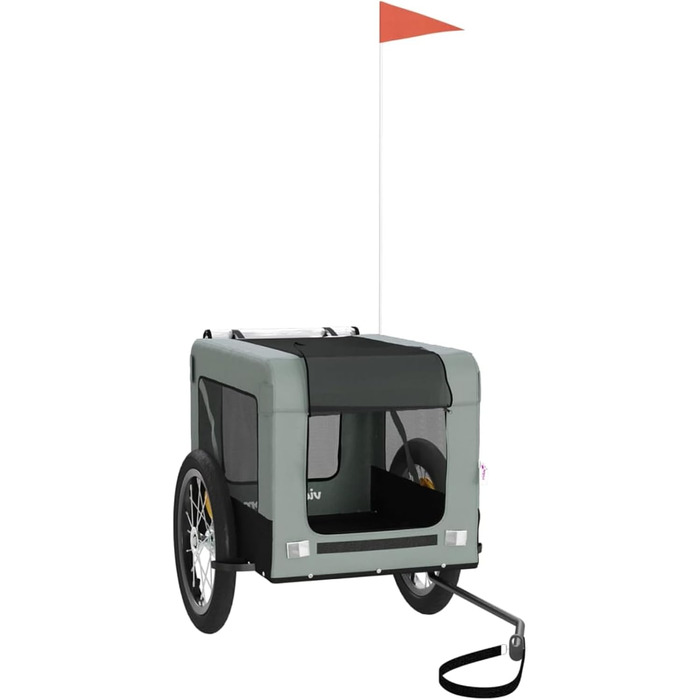 Кіянка для собак та котів з тканини Oxford, з ПВХ-дахом, 63x123x66 см, сіро-чорна модель 93916