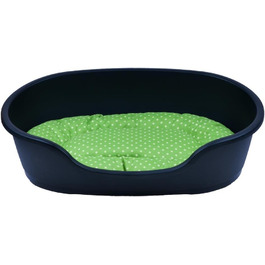 Корзина для собак Adena 81 x 54 см, антрацит + подушка з принтами 71 x 48 см