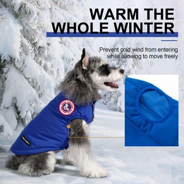 Зимовий одяг для собак PINA: тепла куртка, жилет та вітрозахисний одяг для малих та великих собак. Червоний, синій, розмір S