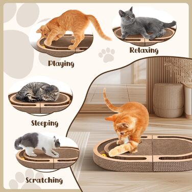 Nobleza Драбина-кіготь для котів велика 2-в-1, розкладна з іграшкою-м'ячиком та котячою м'ятою - високоякісна XXL драбина-кіготь для кількох котів, 60x40 см