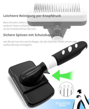 Щітка для собак та котів - самоочисна Slicker, проти випадання шерсті та ковтунів