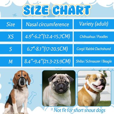 Нашийник-маска для собак, м'який, дихаючий, сітчастий матеріал, регульований, для малих, середніх та великих собак, запобігає гавкоту, їжі та кусанню, 2 шт. Чорний/Білий S