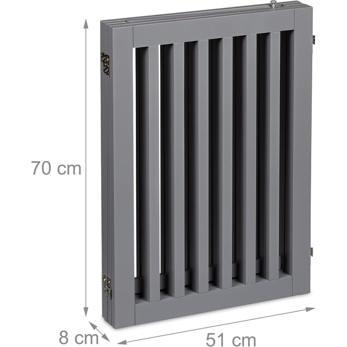 Захисне ворота Relaxdays для собак, сіре, 70x207 см, розкладне, з ніжками