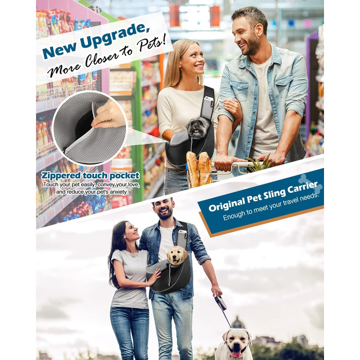 Pawaboo: Сумка-переноска для собак, чорна, L. Зручна сумка-транспортер для вигулу та подорожей з тваринами.