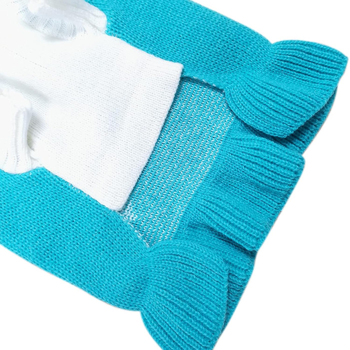 Пуловер для собак CHBORCHICEN, класичний в'язаний пуловер з коміром-горловиною, теплий зимовий одяг для цуценят, милий пуловер з малюнком 'полуниця' та 'серце' (M, Dress-Red1), сукня, небесно-блакитний (Small)