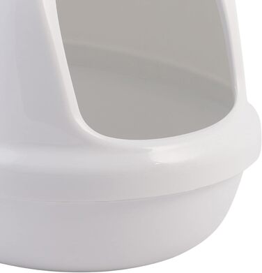 Котлочистка Iris Ohyama PNE-500H біла: велика овальна лоток для котів без кришки, високий знімний борт, BPA-free