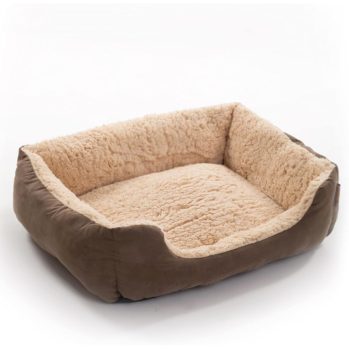 Крісло-ліжко для собак ESTEXO, м'яке, 75x60x19 см, коричневий/бежевий