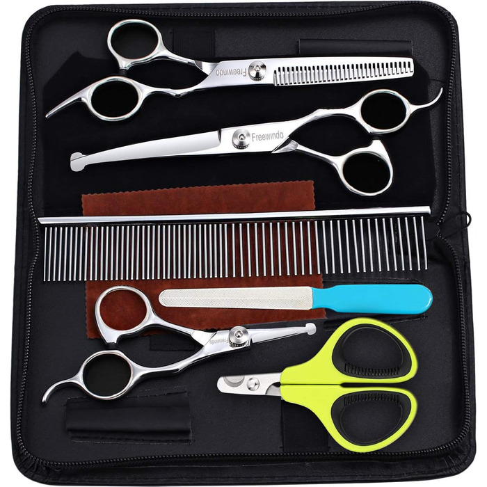 Набір для грумінгу собак та котів: професійна сталева ножиця з безпечною насадкою