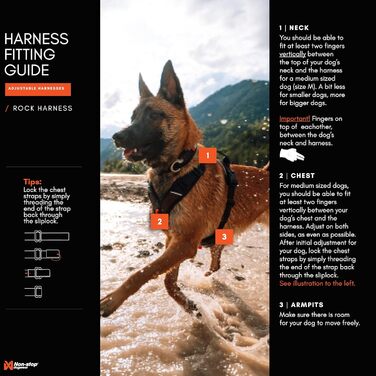 Шлейка для собак Non-Stop Dogwear Rock Harness, розмір M, чорна