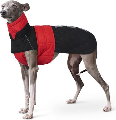 Куртка для собак породи Віндхаунд Saukis Mante, тепла флісова підкладка, червона (M)