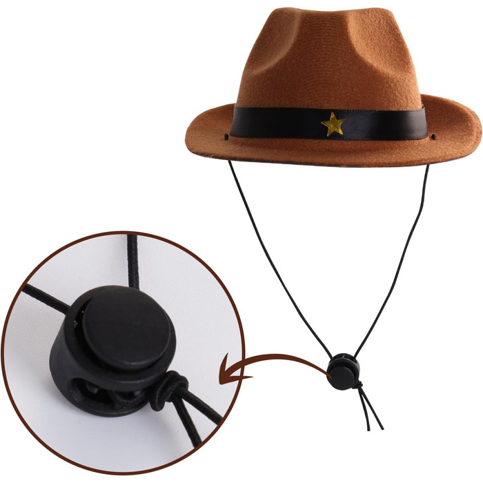 Ковбойський капелюх для собак - 2 шт. Костюм ковбоя для тварин, аксесуар для собак, котів, цуценят. Підходить для свят, вечірок та повсякденного носіння (середній)
