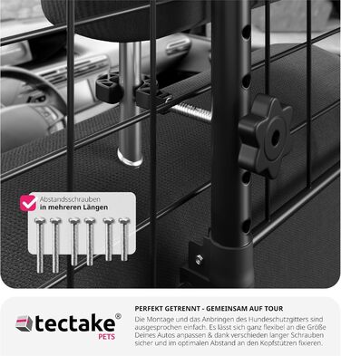 Авторешітка для собак tectake® - універсальний захист багажника, регульована ширина, мобільна перегородка, аксесуари для подорожей з собакою
