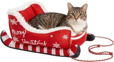 Крісло-ліжко для собак та котів у вигляді санної, плюшеве, з неслизьким килимком, тепле та затишне, для дому (L)