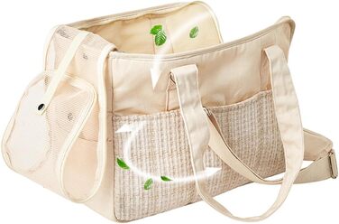 Сумка-переноска для тварин, універсальна, з бавовняного канвасу, для подорожей, дихаюча, портативна, кремового кольору