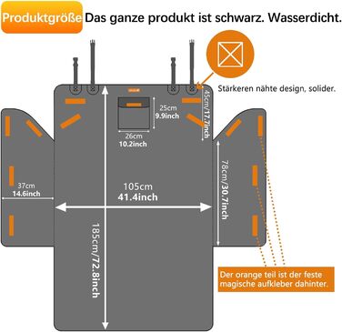 Захист для багажника автомобіля Alfheim для собак - водовідштовхувальний та легкий у догляді - універсальний. Чорна килимок для багажника з захистом краю завантаження (Чорний)