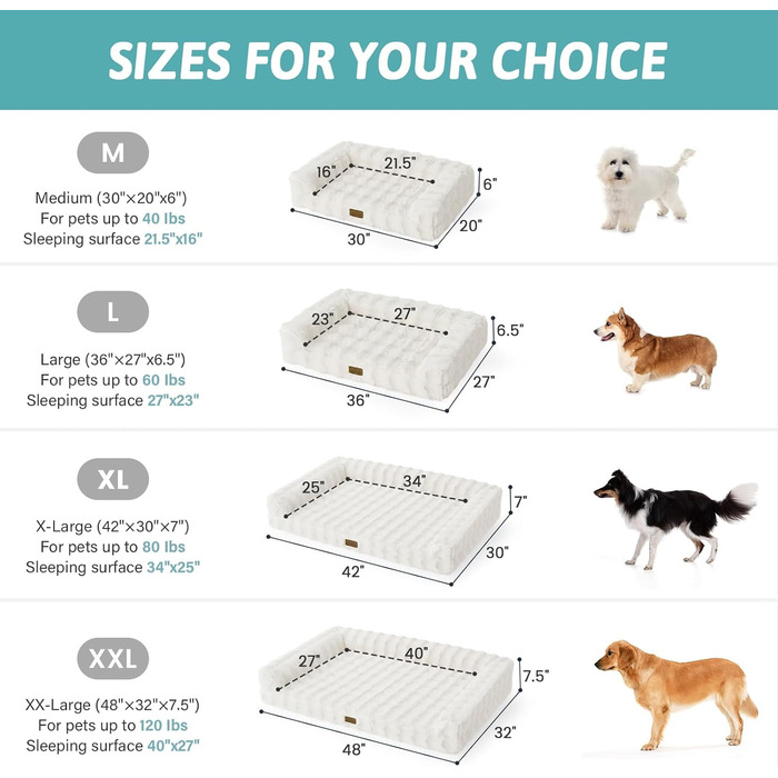 Ортопедичне ліжко для собак XL з штучного хутра, U-подібне, великі породи, водонепроникний чохол, антиковзаюче, м'яке, тепле, для прання