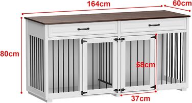 Кія для собак XXL: велика переносна будка для дому, 164 x 80 x 60 см, метал