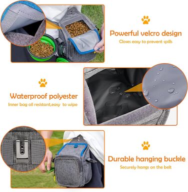 Сумка для ласощів для собак ALLSOPETS з інтегрованим диспенсером для відходів та декількома кишенями, біла