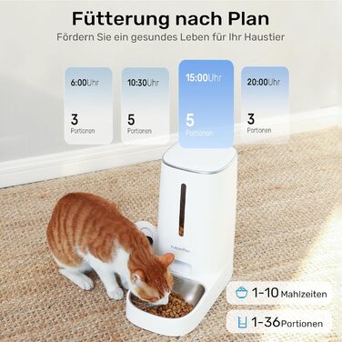 Автоматичний годівниця для котів та собак FUKUMARU з камерою 1080P, WiFi, сенсором рівня корму та нічним баченням