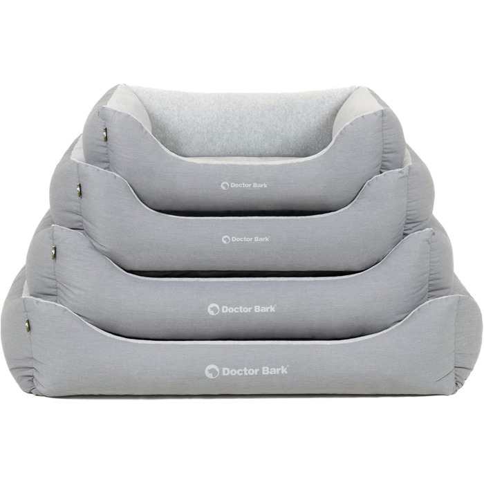 Ліжко для собак Doctor Bark Kleine Hunde - Корзина для собак, м'яка та пухнаста - Миється, зносостійка, затишна - Зроблено в Німеччині GreenLabel (S - 74x55 см, світло-сірий)